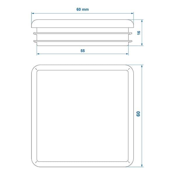 Endekappe 60x60mm