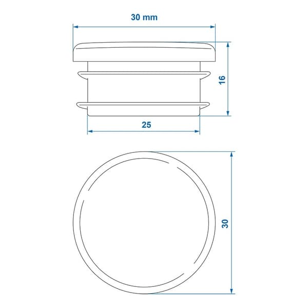 Endelokk Ø30mm