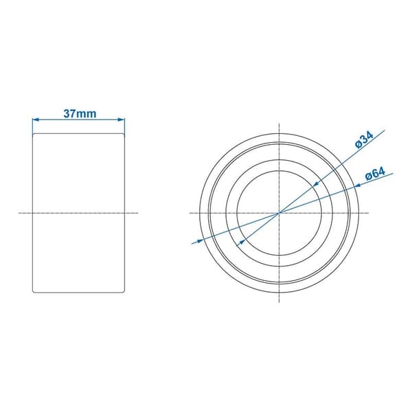 Kompakt rullelager 34/64x37mm universal