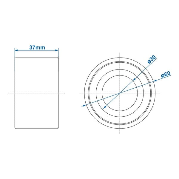 Kompakti rullalaakeri 30/60x37mm sopii AL-KO:lle