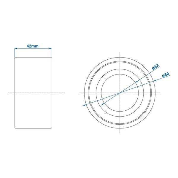 Kompakti rullalaakeri 42/80x42mm sopii AL-KO:lle