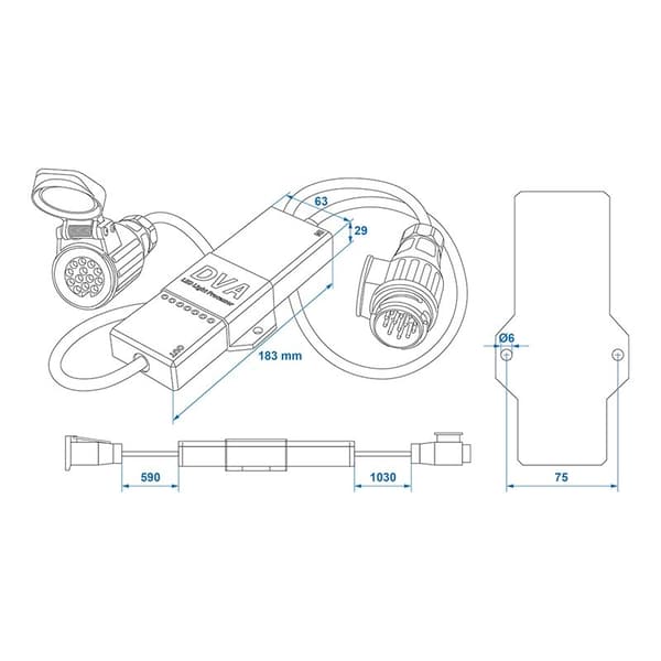 LED-valoprosessori 12 V peräkärryihin plug & play in blister
