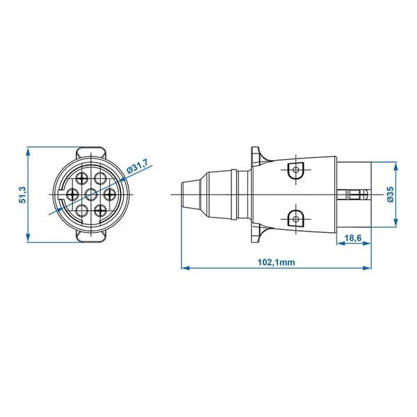 Stik 7-polet PVC i blister