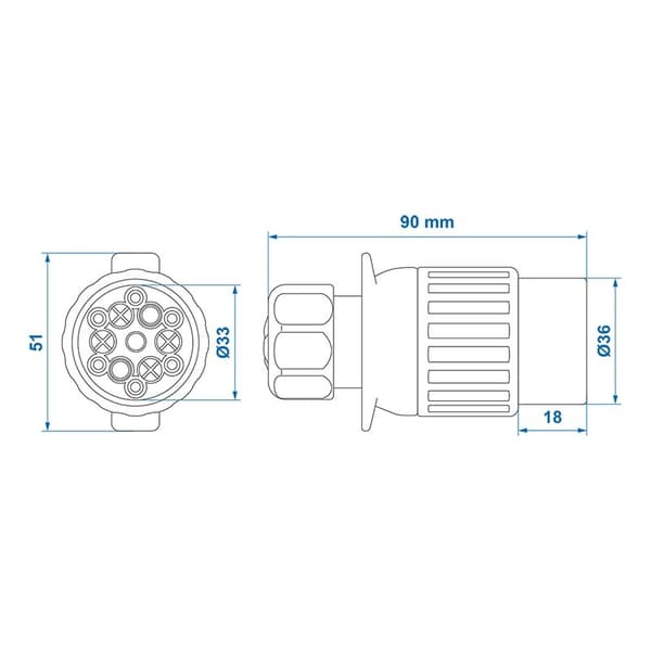 Stik 13-pin PVC Multicon West type i blister