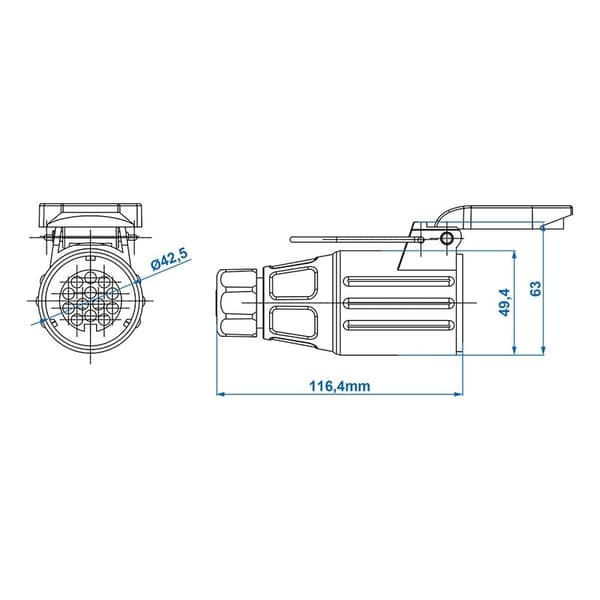 Sokkel 13-pin PVC flyvende i blister