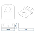 Miniatyrbilde 4 av 4: Monteringsplate metall vinklet 9,4 x 10,9 cm
