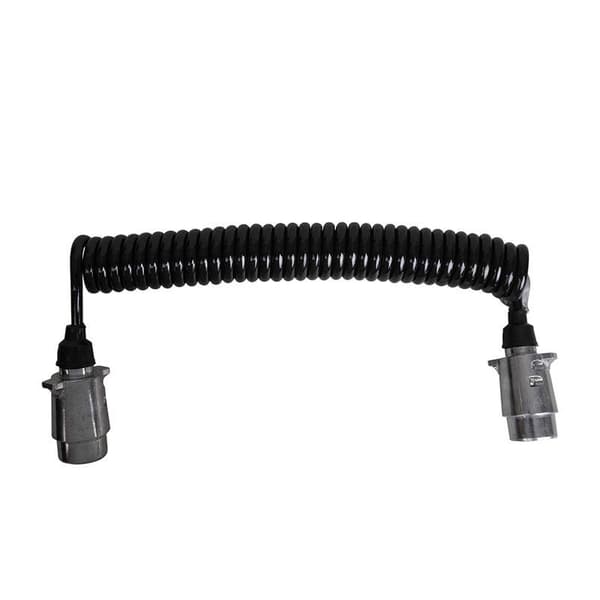 Spiralkabel 4,5M med 2x 7-benet stik metal i blister