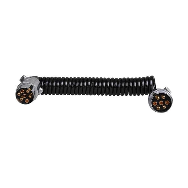 Spiralkabel 3,5M med 2x 7-polig kontakt metall i blister