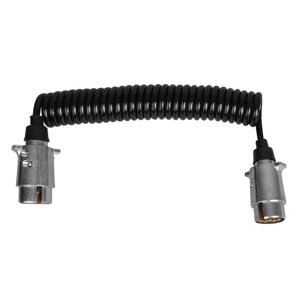 Spiralkabel 3,5M med 2x 7-polig kontakt metall i blister