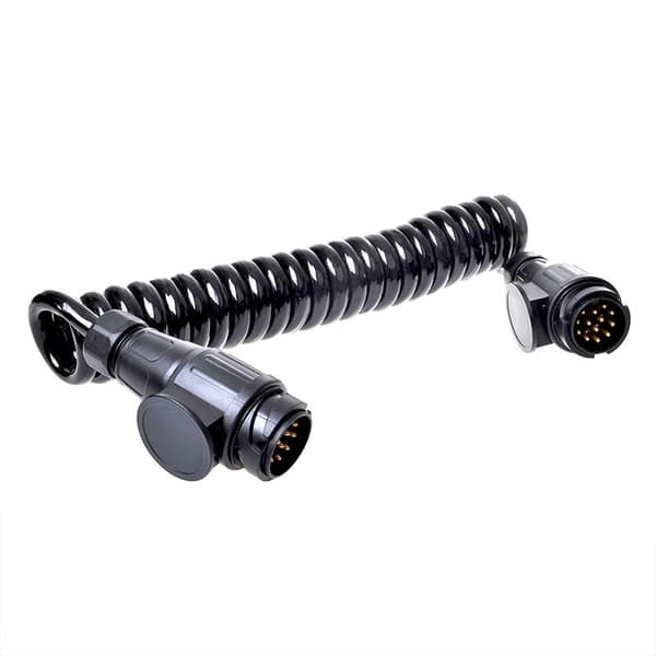 Spiralkabel 3,5M 13 ledninger med 2x 13-pinners plugg PVC i blisterpakning