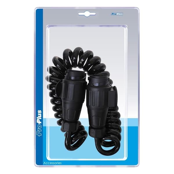 Spiralkabel 3,5M 13 ledninger med 2x 13-pinners plugg PVC i blisterpakning