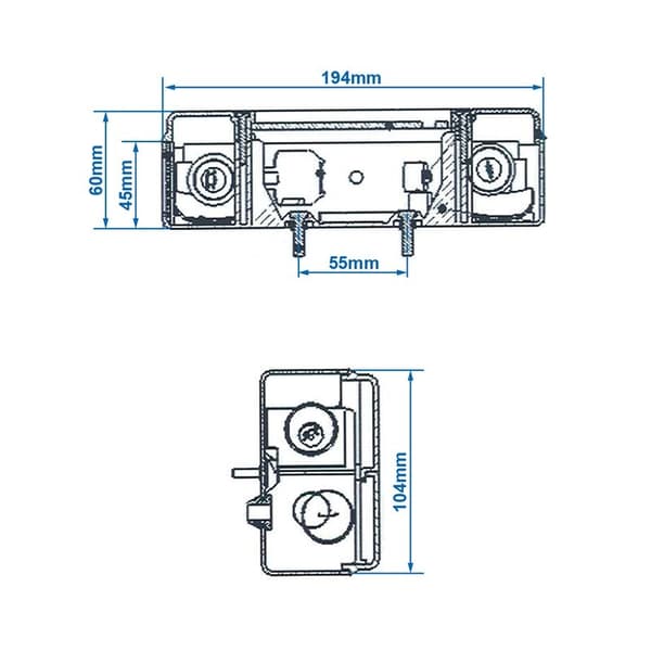 Baglygte 5 funktioner 194x104mm venstre