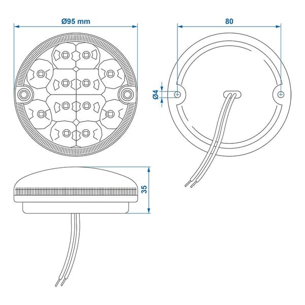 Dimbakljus 95mm 19LED