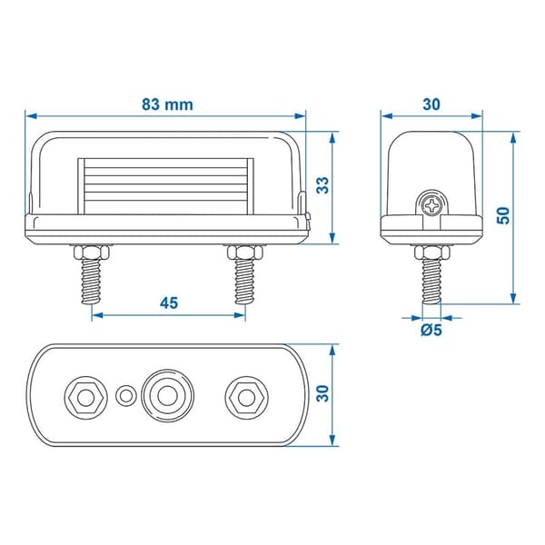 Nummerskyltslampa 83x33mm PM