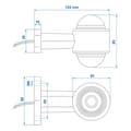 Miniatyrbilde 6 av 6: Konturmarkeringslampe rød/hvit 120mm rett