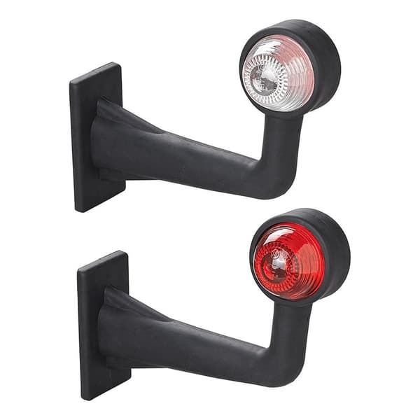 Konturmarkeringslampe rød/hvit 185mm rett vinkel