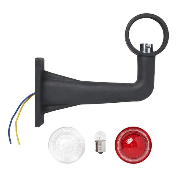 Konturmarkeringslampe rød/hvit 185mm rett vinkel