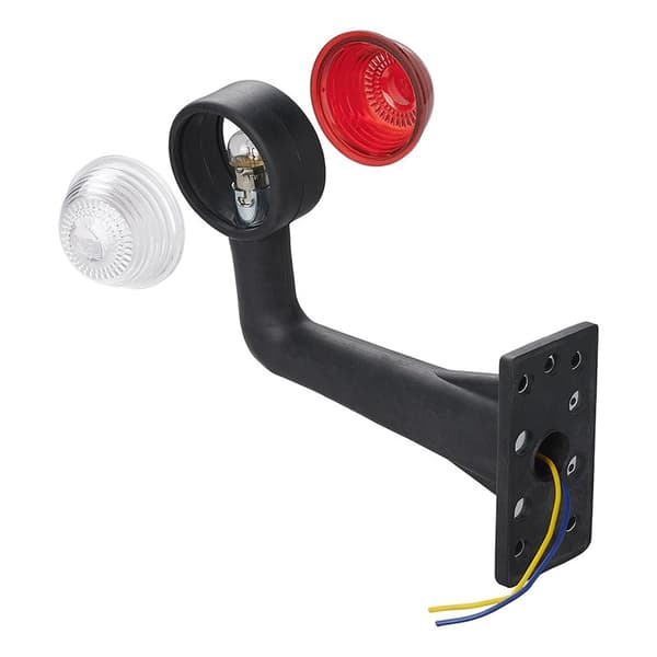 Konturmarkeringslampe rød/hvit 185mm rett vinkel
