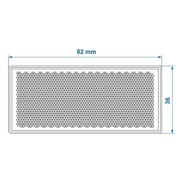 Heijastin keltainen 82x36mm itseliimautuva 2 kpl läpipainopakkauksessa