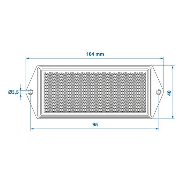 Heijastin punainen 104x40mm ruuvattava 2 kpl läpipainopakkauksessa