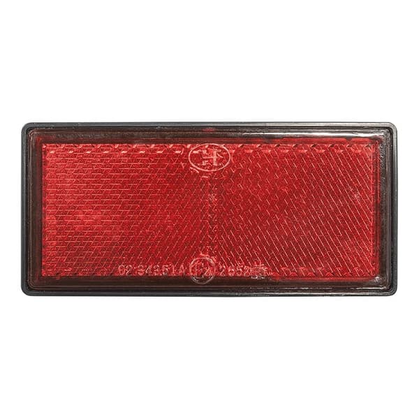 Reflektor rød 85x39mm selvklebende med bunnplate