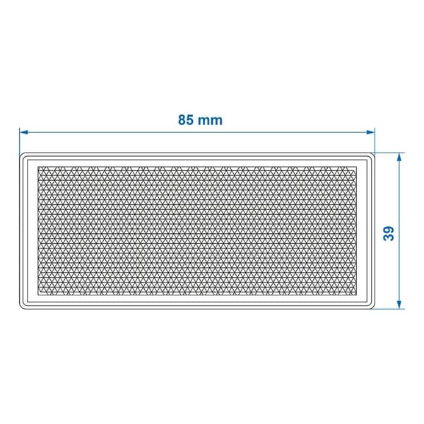 Reflektor rød 85x39mm selvklebende med bunnplate