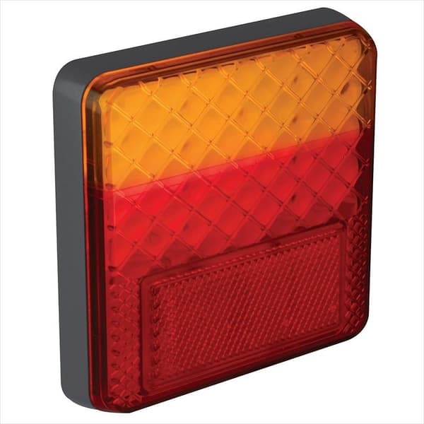 Baklykt 12/24V 4 funksjoner 100x100mm LED