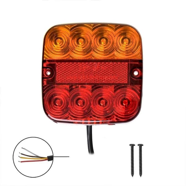 Baklykt 12V 5 funksjoner 107x107mm 8LED i blister