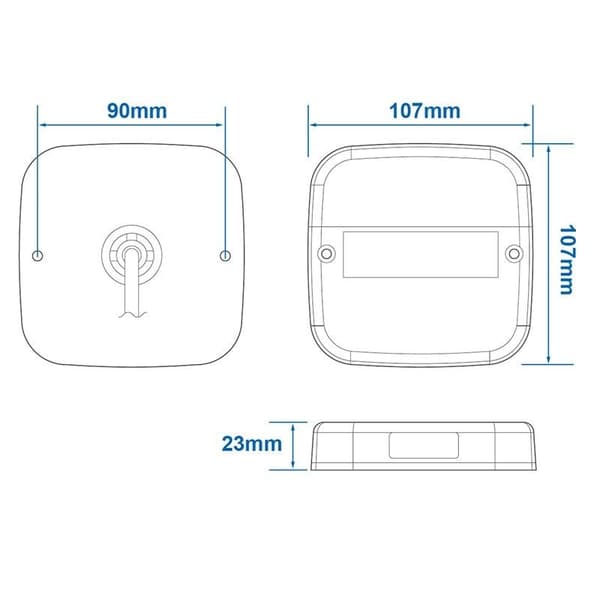Baklykt 12V 5 funksjoner 107x107mm 8LED i blister