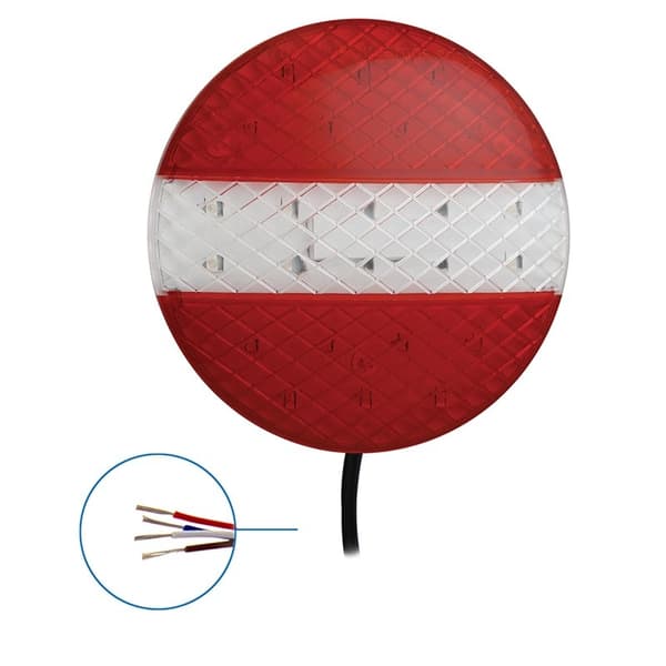 Baklykt 12/24V 3 funksjoner 140mm STF LED