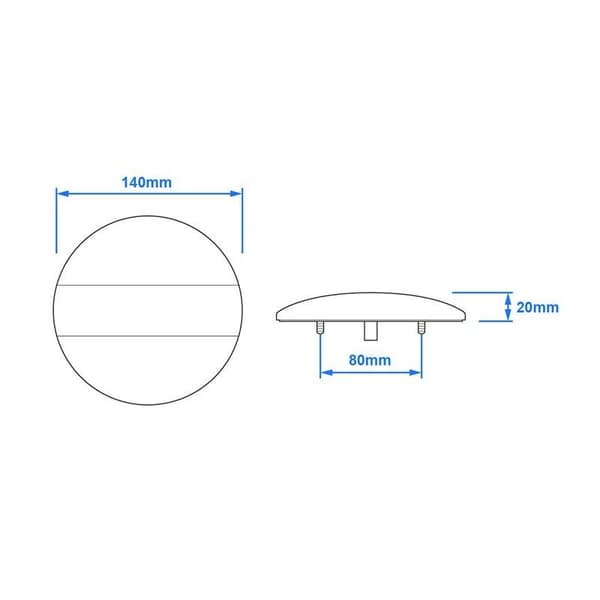 Baklykt 12/24V 3 funksjoner 140mm STF LED i blister