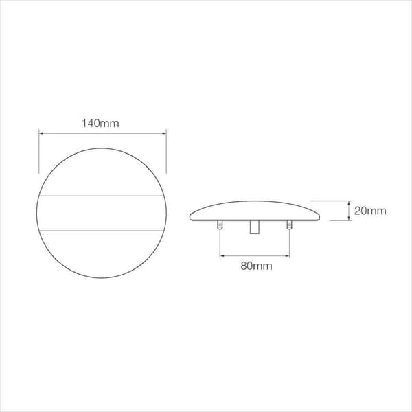 Baglygte 12/24V 3 funktioner 140mm STI LED