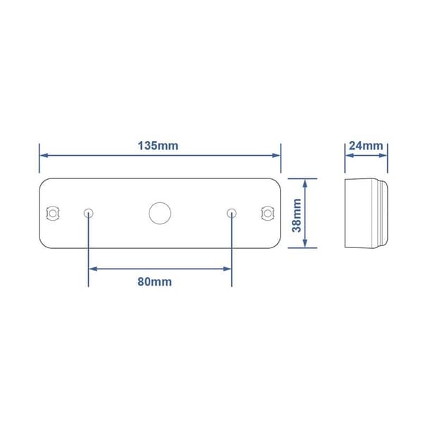 Baklykt 12/24V 2 funksjoner 135x38mm LED med holder sort