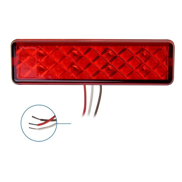 Baklykt 12/24V 2 funksjoner 135x38mm LED med holder sort