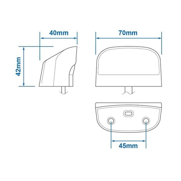 Nummerskyltslampa 12/24V 70x42mm LED 2P. för 343871/72