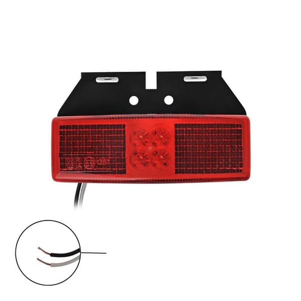 Baglygte 12/24V rød 110x40mm LED med holder