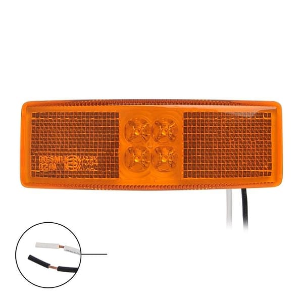 Sivuvalaisin 12/24V keltainen 110x40mm LED läpipainopakkauksessa