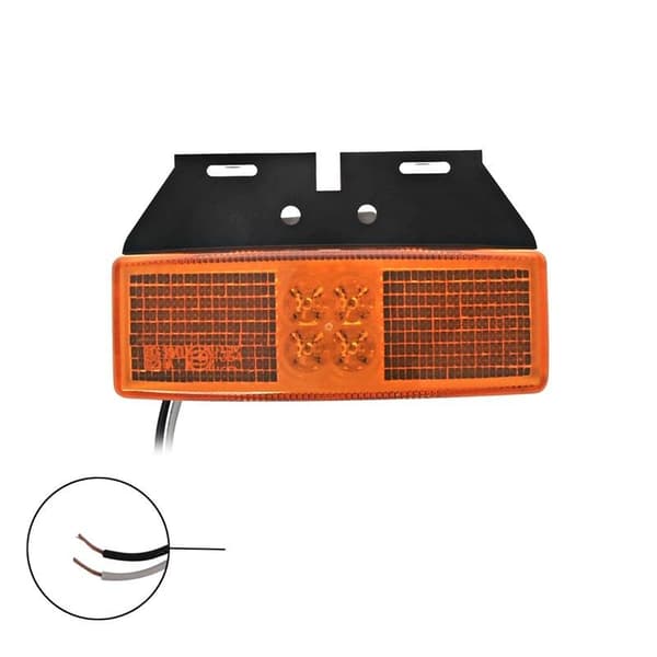 Sivuvalaisin 12/24V keltainen 110x40mm LED pidikkeellä läpipainopakkauksessa