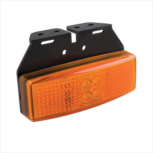 Sidemarkeringslampe 12/24V rav 110x40mm LED med holder