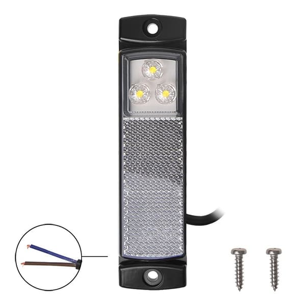 Front posisjonslampe 12/24V hvit 126x30mm LED i blister