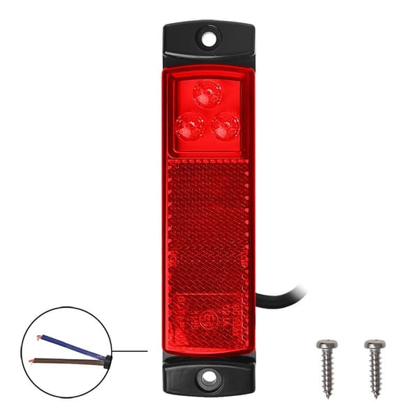 Front posisjonslampe 12/24V rød 126x30mm LED i blister