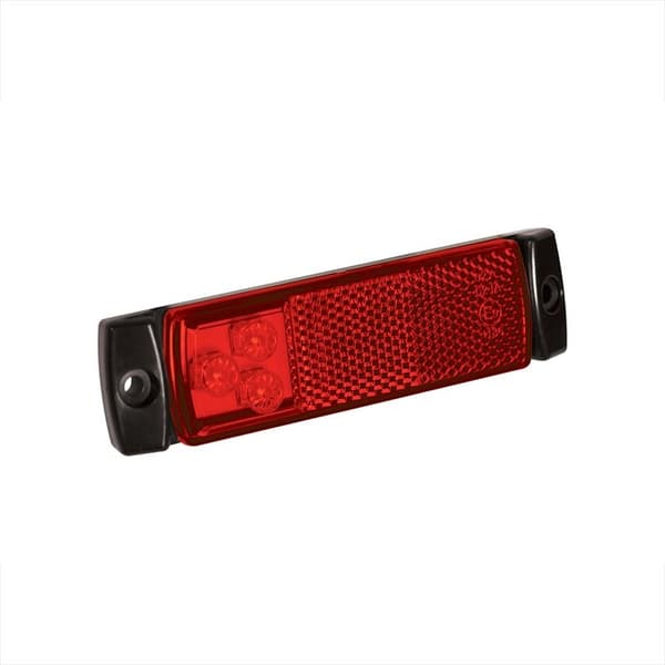 Front posisjonslampe 12/24V rød 126x30mm LED i blister
