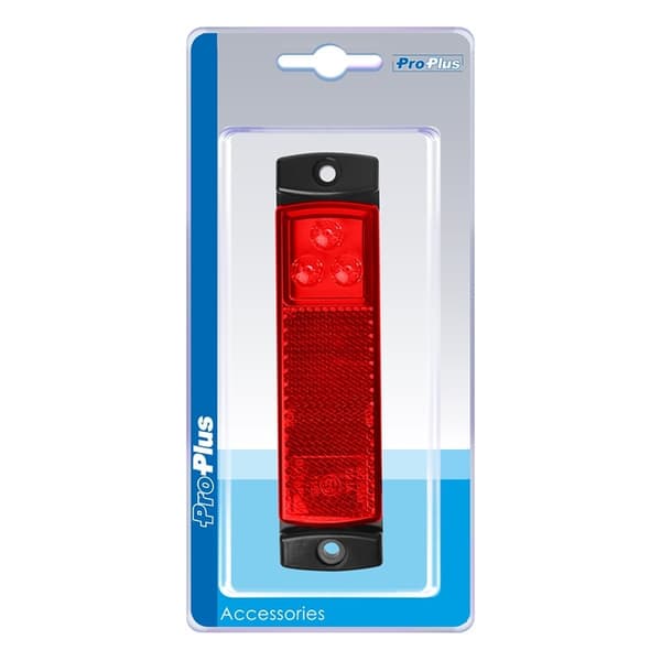 Front posisjonslampe 12/24V rød 126x30mm LED i blister