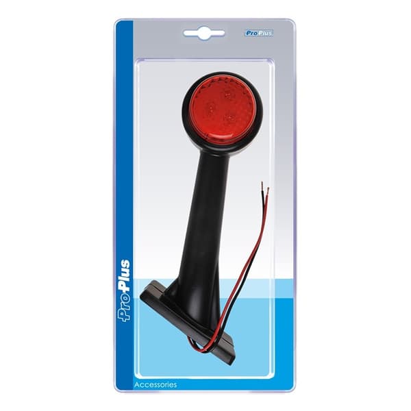 Outline markeringslampe 12/24V rød/hvit 166x193mm LED rett i blister