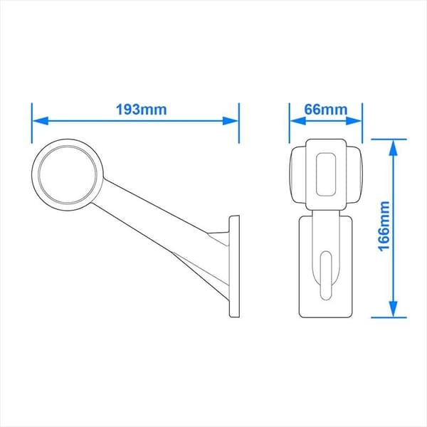 Outline markeringslampe 12/24V rød/hvid 166x193mm LED venstre