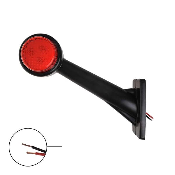 Outline markeringslampe 12/24V rød/hvid 166x193mm LED venstre