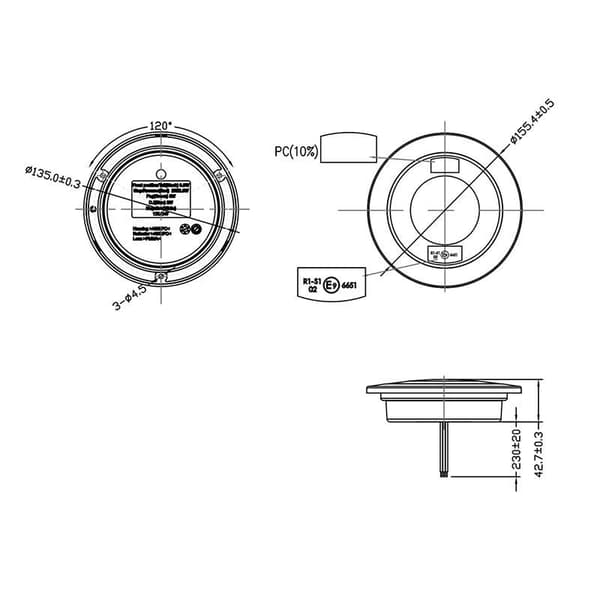 Baklykta 3 funktioner 122mm 24LED krom i blister