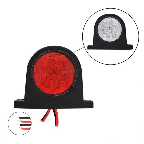 Outline markeringslampa röd/vit 68x62mm 8LED