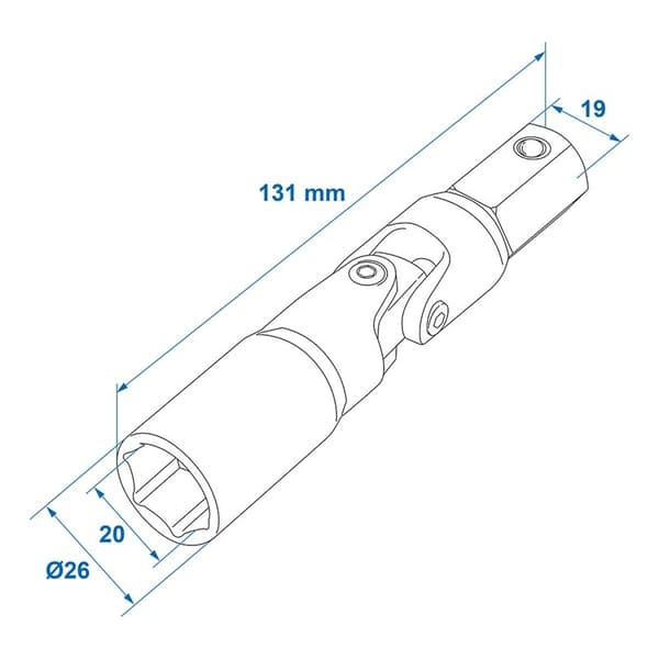 Hjørne stabil samling adapter 19 mm