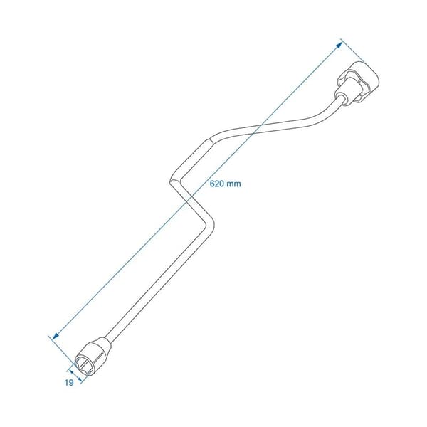 Hjørne stabil afstivning 620mm / 19mm